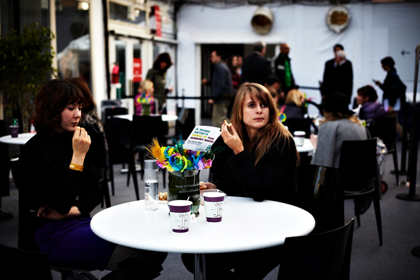 ALWAYS THE BRIDESMAID, NEVER THE BRIDE<br />
2013 Ongoing<br />
Happening: Real Flowers Replicated and Arranged Like Wedding Table Centerpieces, and Left Out for Collectors to “Take Home” from the Café Area of The Armory Show<br />
Variable Dimensions <br />