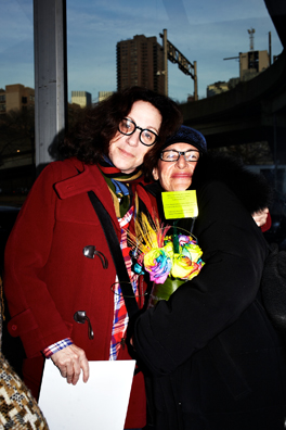 ALWAYS THE BRIDESMAID, NEVER THE BRIDE<br />
2013 Ongoing<br />
Photograph of Happening: Collectors “Taking Home” Replicated Wedding Table Centerpieces <br />
Variable Dimensions <br />