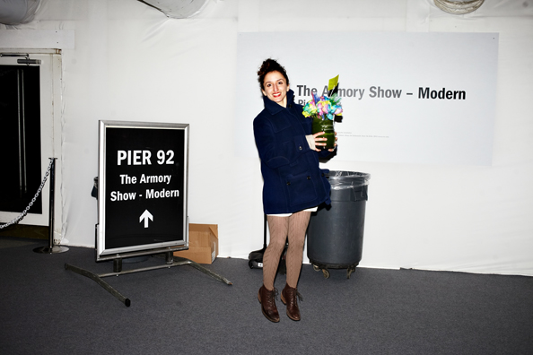 ALWAYS THE BRIDESMAID, NEVER THE BRIDE<br />
2013 Ongoing<br />
Photograph of Happening: Collectors “Taking Home” Replicated Wedding Table Centerpieces <br />
Variable Dimensions <br />