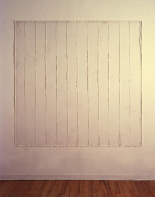 White on White<br />
1989<br />
Plexiglas Installation with White Caulking<br />
72”  x 72”  <br />