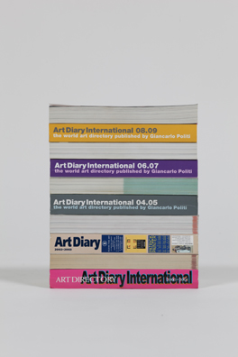 “MANIFEST DESTINY”: THE TWO THOUSANDS<br />
One Decade of the Flash Art International Art Diary stacked in a Manner Replicating Carl Andre’s “Manifest Destiny”<br />
Variable Dimensions