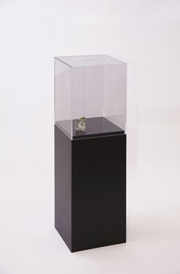 “PAY WHAT YOU WISH BUT YOU MUST PAY SOMETHING”<br />
2013 Ongoing<br />
Floor: One of 18 Functioning American Art Museum Donation Boxes replicated and Displayed at an Art Fair in Various Positions throughout the Fair<br />
Clyfford Still Museum<br />
Variable Dimensions<br />