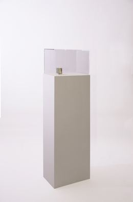 “PAY WHAT YOU WISH BUT YOU MUST PAY SOMETHING”<br />
2013 Ongoing<br />
Floor: One of 18 Functioning American Art Museum Donation Boxes replicated and Displayed at an Art Fair in Various Positions throughout the Fair<br />
The Drawing Center<br />
Variable Dimensions<br />