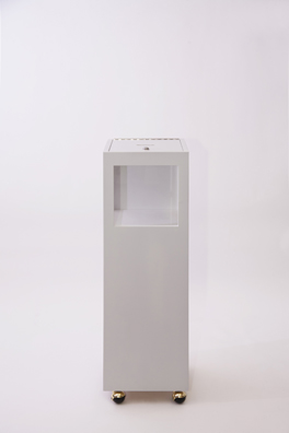 “PAY WHAT YOU WISH BUT YOU MUST PAY SOMETHING”<br />
2013 Ongoing<br />
Floor: One of 18 Functioning American Art Museum Donation Boxes replicated and Displayed at an Art Fair in Various Positions throughout the Fair<br />
Museum of Contemporary Art San Diego<br />
Variable Dimensions<br />