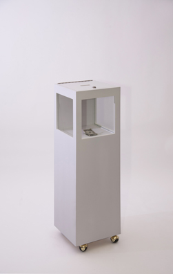 “PAY WHAT YOU WISH BUT YOU MUST PAY SOMETHING”<br />
2013 Ongoing<br />
Floor: One of 18 Functioning American Art Museum Donation Boxes replicated and Displayed at an Art Fair in Various Positions throughout the Fair<br />
Museum of Contemporary Art San Diego<br />
Variable Dimensions<br />