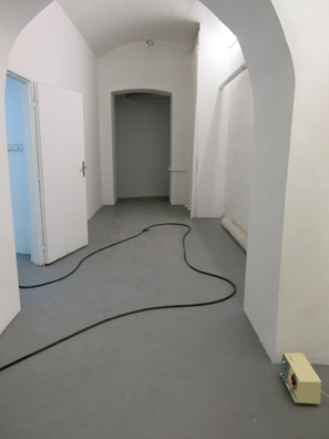 RING MY BELL <br/>
1992 Ongoing <br/>
Working Milton Driveway Bell, Hose, Anchor, and Clock Radio Circa 1973 with Looped CBS Radio Broadcasts from the Summer of 1973 <br/>
Variable Dimensions <br/>