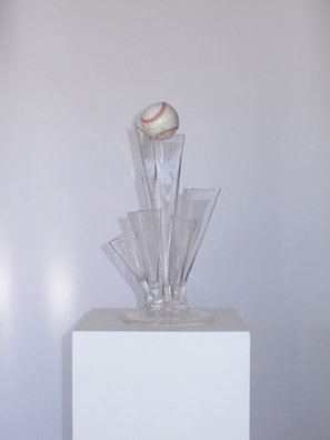 TOUCH OF GREATNESS: REGGIE JACKSON <br />
1994 Ongoing<br />
Autographed Baseball from the Artist's Personal Collection: (To Devon: Reggie Jackson)<br />
Left Unguarded to Collect Viewer's Fingerprints, Diminishing in Value as Collectibles, while Increasing in Value as Art Objects<br />
Dimensions: Regulation National League Baseball <br />
Unique, 1 AP<br />
