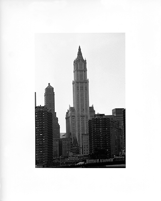 HERE IS NEW YORK: Woolworth Dusk<br />
1988<br />
8 x 10 in <br />