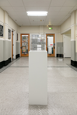 PAY WHAT YOU WISH BUT YOU MUST PAY SOMETHING<br />
2013 Ongoing<br />Installation Replicating 18 American Art Museum Donation Boxes<br />
Variable Dimensions<br />