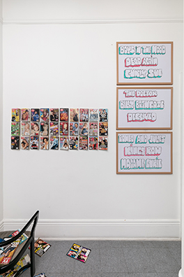 NOW PLAYING<br />
1992 Ongoing<br />3 White Boards Panels<br />
White Board Panels: 24 x 81 inches each