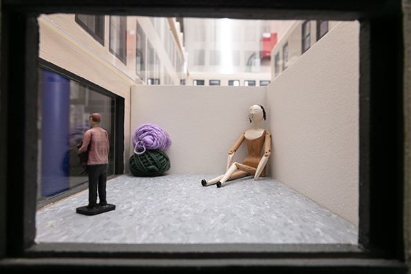 TINY TOWN: THE COLORADO BUILDING<br />
2017<br />
Installation Replicating The Colorado Building, Featuring Miniaturized Replicas of Select Dikeou Collection Artworks<br />
Variable Dimensions