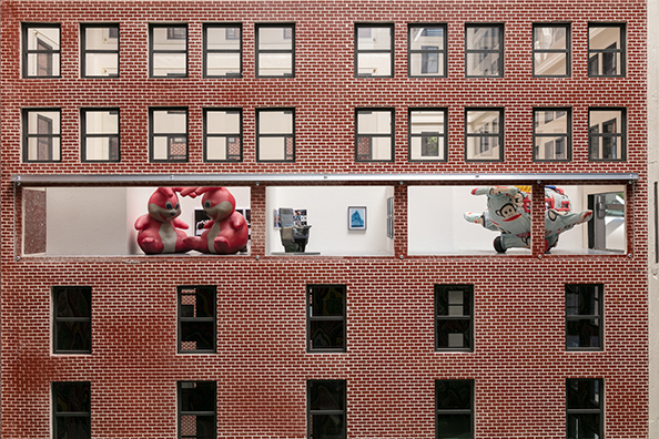 TINY TOWN: THE COLORADO BUILDING<br />
2017<br />
Installation Replicating The Colorado Building, Featuring Miniaturized Replicas of Select Dikeou Collection Artworks<br />
Variable Dimensions