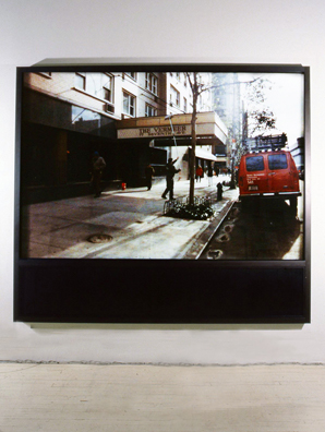 “ALL THE VERMEER'S OF NEW YORK” <br/>
1996<br/>
Northern View<br/>
Cibachrome with Non-Glare Plexiglas Set in Street Level Window Treatment <br/ >
92” x 80 1/2”<br/>