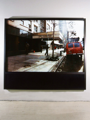 “ALL THE VERMEER'S OF NEW YORK” <br/>
1996<br/>
Northern View<br/>
Cibachrome with Non-Glare Plexiglas Set in Street Level Window Treatment <br/ >
92” x 80 1/2”<br/>