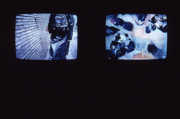 <i>FROM THE MIXED-UP FILES OF MRS BASIL E FRANKWEILER </i> <br />
1997 Ongoing <br />
Detail <br />
2 Videos— One recording Viewers’ Movements throughout the Duration of the Exhibition— the Other, Recording the Process of Finding the Sistine Chapel in the Vatican <br />
Variable Dimensions <br />