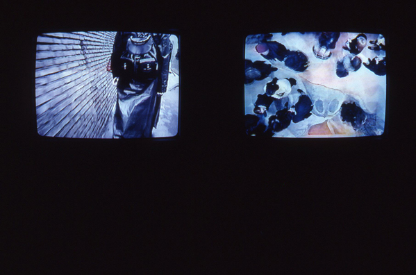 <i>FROM THE MIXED-UP FILES OF MRS BASIL E FRANKWEILER </i> <br />
1997 Ongoing <br />
Detail <br />
2 Videos— One recording Viewers’ Movements throughout the Duration of the Exhibition— the Other, Recording the Process of Finding the Sistine Chapel in the Vatican <br />
Variable Dimensions <br />