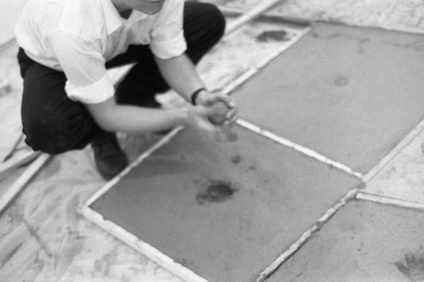 NORMA TALMADGE'S CHINESE THEATER: THE OFF BROADWAY REVIEW; NY<br />
1992 Ongoing<br />
Happening: Viewers Immortalizing Themselves by Making Imprints in Fresh Cement in Homage to the Forgotten Silent Diva, Norma Talmadge, the Accidental Auteur of the Canonical Practice<br />
Photograph of Happening Displayed on Wall in Collector's Edition Photograph Book: “New York Nights” (1929)<br />
4” x 6”<br />