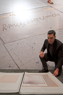 RE-ERASED DE KOONING: “Tumblr_Imh4oopt6r1qghk7bo1_400.jpg”<br />
2011 Ongoing<br />
Ink Jet Print of Various Internet Screen Grabs of Robert Rauschenberg’s “Erased De Kooning”<br />
Variable Dimensions<br />
Edition: 3, 1 AP<br />